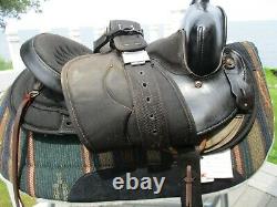 15'' #101 Black Big horn Leather & Cordura western barrel trail saddle QH BAR