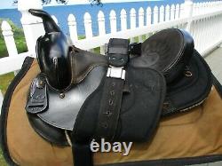 15'' #101 Black Big horn Leather & Cordura western barrel trail saddle QH BARS