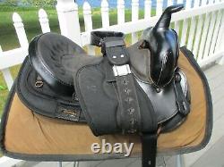 15'' #101 Black Big horn Leather & Cordura western barrel trail saddle QH BARS