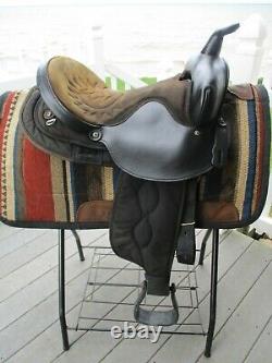15'' #101 black Big horn Leather & Cordura western barrel trail saddle QH BARS