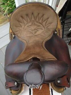 15'' #102 Brown big horn leather & cordura western barrel trail saddle QH BARS