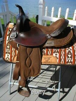 15'' #102 Brown big horn suede & cordura western barrel trail saddle QH BARS