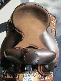 15'' #102 Brown big horn suede & cordura western barrel trail saddle QH BARS