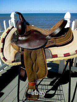 15'' #102 brown Big horn Leather & Cordura western barrel trail saddle QH BARS
