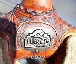 15 15.5 16 Silver Mesa Used Western Roping Pleasure Trail saddle rigged to ride