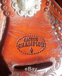 15 15.5 Western Cactus Saddlery Trophy Team Roping roper saddle pleasure trail