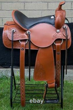 15 16 17 18 Used Western Saddle Horse Pleasure Trail Tooled Leather Tack Set