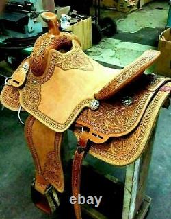 15 16 17 18 Used Western Saddle Horse Pleasure Trail Tooled Leather Tack Set Us