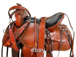15 16 17 18 Western Barrel Saddle Pleasure Trail Tooled Used Leather Horse Tack