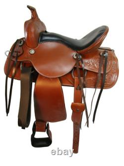 15 16 17 18 Western Barrel Saddle Pleasure Trail Tooled Used Leather Horse Tack 15 16 17 18 Western Barrel Saddle Pleasure Trail Tooled Used Leather Horse Tack