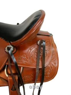 15 16 17 18 Western Barrel Saddle Pleasure Trail Tooled Used Leather Horse Tack