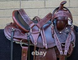 15 16 17 18 Western Horse Saddle Leather Endurance Comfy Trail Tack Set Used