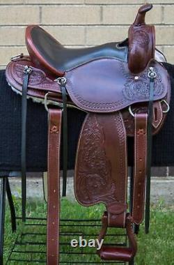 15 16 17 18 Western Horse Saddle Leather Endurance Comfy Trail Tack Set Used