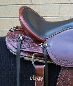 15 16 17 18 Western Horse Saddle Leather Endurance Comfy Trail Tack Set Used