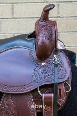 15 16 17 18 Western Leather Horse Saddle Trail Pleasure Matching Tack Set Used