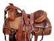 15 16 17 Used Western Saddle Roping Roper Ranch Tooled Leather Horse Trail Tack