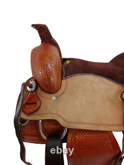 15 16 17 Used Western Saddle Roping Roper Ranch Tooled Leather Horse Trail Tack