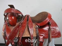 15 16 Used Roping Saddle Western Horse Pleasure Ranch Trail Tooled Leather Tack