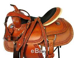 15 16 Used Trail Saddle Pleasure Horse Riding Western Tooled Leather Package