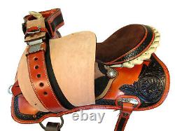 15 16 Western Saddle Barrel Racing Floral Tooled Pleasure Horse Trail Used Tack