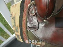 15'' #168 Brown big horn leather & cordura western barrel trail saddle QH BARS