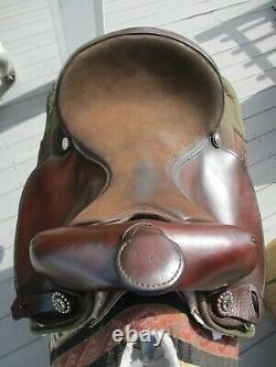 15'' #168 Brown big horn leather & cordura western barrel trail saddle QH BARS