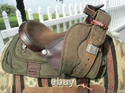 15'' #168 Brown big horn leather & cordura western barrel trail saddle QH BARS