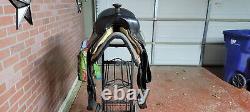 15'' #197 BLACK Big horn leather/cordura western trail saddle with matching tack