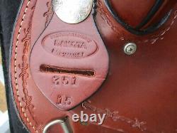 15'' # 351 Dakota Flex Semi Horse Bars Western Pleasure Trail Saddle USA 27#
