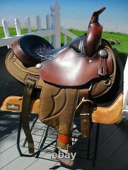 15.5 #116 Big Horn Arabian Western Leather & Cordura Saddle Arab Bars