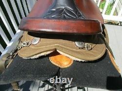 15.5 #116 Big Horn Arabian Western Leather & Cordura Saddle Arab Bars