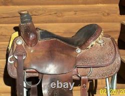 15.5 16 HR Custom Saddles Western Roping Pleasure Trail Saddle Rigged to Ride