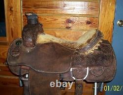15.5 16 Master Saddles Western Roping Pleasure Trail Saddle fully rigged to ride