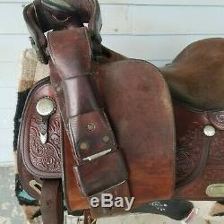 15.5 CIRCLE Y Western EQUITATION Show Horse Saddle with Silver SQHB