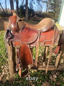 15.5 CUSTOM MADE Western Trail Working Saddle 35#, 6.75 G, 25 L NICE QUALITY
