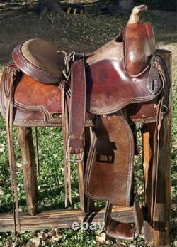 15.5 CUSTOM MADE Western Trail Working Saddle 35#, 6.75 G, 25 L NICE QUALITY