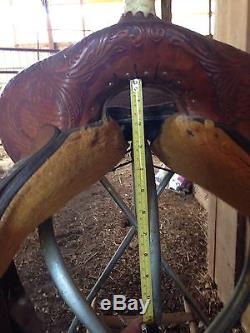 15.5 Circle Y MARTHA JOSEY UltimateTooled Barrel Racing Western Horse Saddle