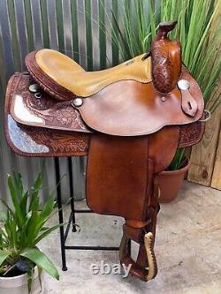 15.5 Dakota Western Equitation Show Saddle #600L Full QH Bars Ostrich Seat