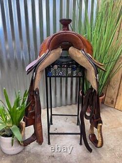 15.5 Dakota Western Equitation Show Saddle #600L Full QH Bars Ostrich Seat