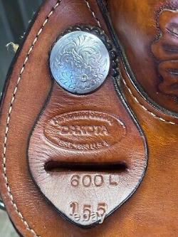 15.5 Dakota Western Equitation Show Saddle #600L Full QH Bars Ostrich Seat