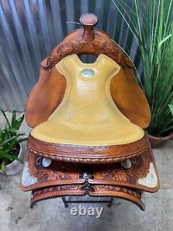 15.5 Dakota Western Equitation Show Saddle #600L Full QH Bars Ostrich Seat