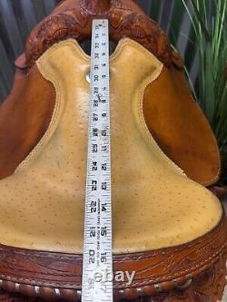 15.5 Dakota Western Equitation Show Saddle #600L Full QH Bars Ostrich Seat