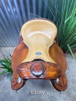 15.5 Dakota Western Equitation Show Saddle #600L Full QH Bars Ostrich Seat