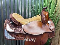 15.5 Dakota Western Equitation Show Saddle #600L Full QH Bars Ostrich Seat