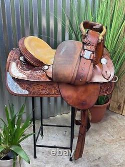 15.5 Dakota Western Equitation Show Saddle #600L Full QH Bars Ostrich Seat