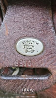 15.5 Fargo Silver Western Leather Horse Saddle with Floral Tooling