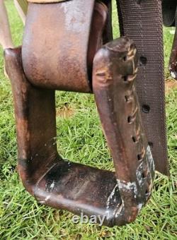 15.5 Fargo Silver Western Leather Horse Saddle with Floral Tooling