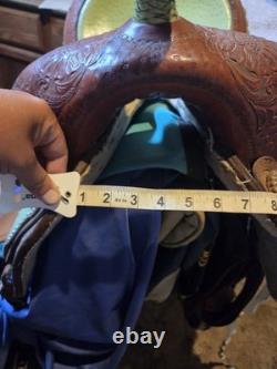 15.5 Green Ostrich Billy Cook Barrel Saddle 15.5 Green Ostrich Billy Cook Barrel Saddle