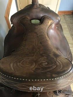 15.5 Hereford Roping Saddle-Vintage Tex Tan Western/Cutting/Heeling/Extra W