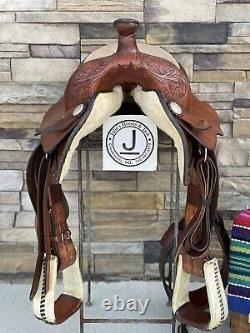 15.5 Hereford Tex Tan All Around Saddle, Clean! , Roping, Western, Ranch